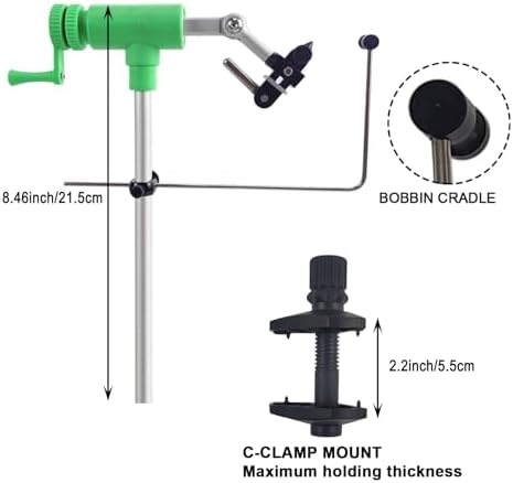 Riverruns II Generation Rotary Fly Tying Vise 360 Degree Rotation Ultra Light Rotary Fly Vise