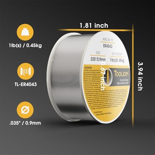 TOOLIOM ER4043 0.035" Aluminum MIG Welding Wire, 1LB Spool 2PCS