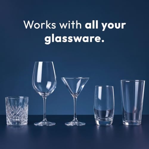 Home Glassware Polisher, World's First Affordable Spinning Glass Polisher, 600 RPM Dries, Polishes, All Glasses, Wet Glass and Spin For Sparkling Glassware, Champagne, Premium Painted