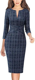 VFSHOW Womens Work Business Office Zipper Up Slim Bodycon Sheath Dress