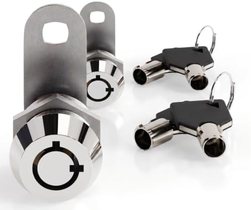 5/8" Tubular Cam Locks (90° Chrome, 2-Pack) RV Toolbox Cabinet Replacement