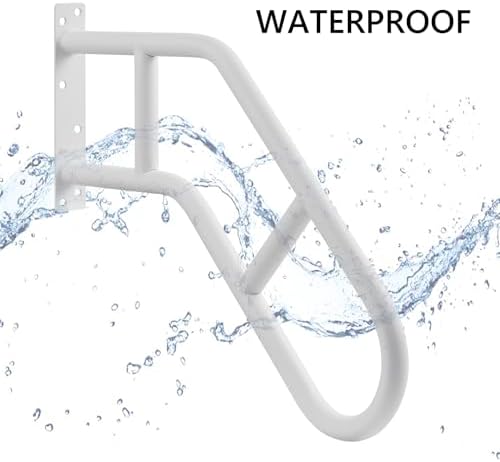 Hand Rails for Outdoor Steps & Elderly (Max 800LBS),U-Shape Wall Mount Stair Railing, Porch, Deck & Garden Grab Bar, Safety Handle for Garage, 1 Pack