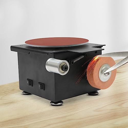 Mini Belt Disc Sander, 6-Inch Sanding Disc and 1.2 x 15-Inch Sanding Belts for Wood Metal Stone Grinding, 8500RPM Small Spindle Sander Machine With 7 Gears for Curve Grinding