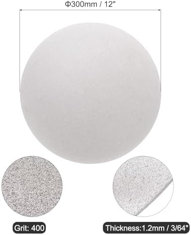 uxcell Diamond Sanding Grinding Disc, 12-Inch (300mm) Grit 400 No Center Hole, Flat Lap Disk Polishing Discs Abrasive Wheel for Gemstone Tile Porcelain Glass Stone Metal
