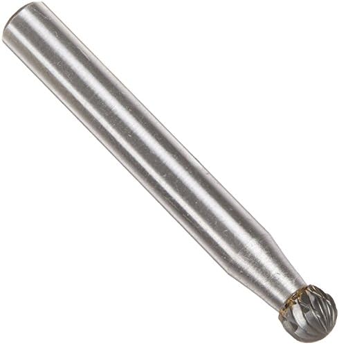 Drill America SD-51 Carbide Burr/Rotary File Ball End Double Cut for Die Grinder 1/4" Dia. x 7/32" Cut Length with 1/8" Shank and 1-23/32" Overall Length, DUL Series