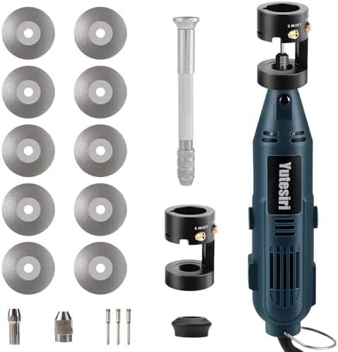 Tungsten Electrode Sharpener Grinder For TIG welding,4 Sizes 4 Angles Tungsten Electrode Grinder Head,Versatile Multi-Angle,TIG Welding accessories With Cut-Off Slot,10 Diamond Wheels, 3 CNC Mandrels