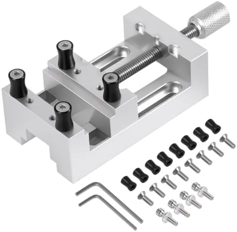 Mini Drill Press Vise, High Precision Aluminum Small Vise 0-1.85" Clamping Range for Crafts, Jewelry Making, Modeling, Repairs, Hobbies, Watches & Small Electronics, Mini Vise for Micro Fabrication