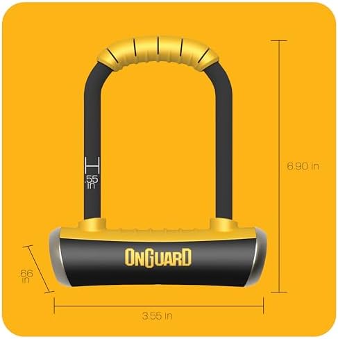 OnGuard Pitbull Medium U-Lock – 14 mm Hardened Steel Shackle (90 × 175 mm) – X4P Quad Lock, Z-Cylinder, TriRadius Design, 5 Keys & Mount Bracket
