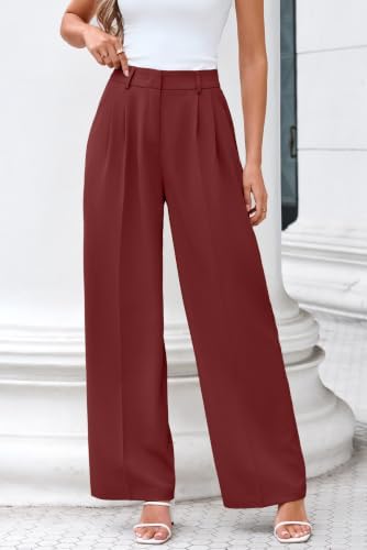 FUNYYZO Wide Leg Dress Pants for Women Work Slacks Business Casual Outfits