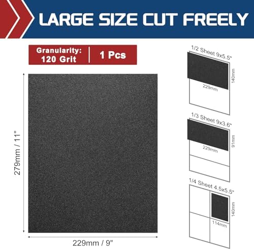 1Pcs Sand Paper 9x11Inch 120Grit Silicon Carbide Sandpaper Sheets