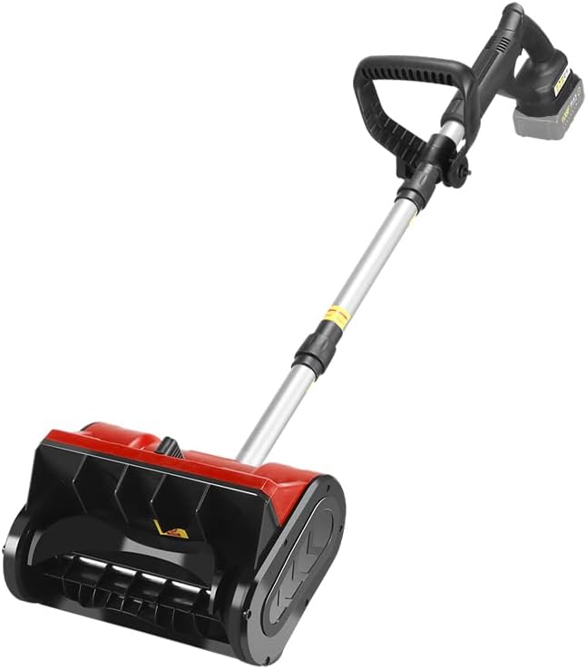 Cordless Snow Shovel,12" Electric Snow Blower with Adjustable Handle and Directional Plate,6.2" Clear Depth with Front Handle for Deck,Patio,Bare Tool(No Battery) (for Milwaukee)
