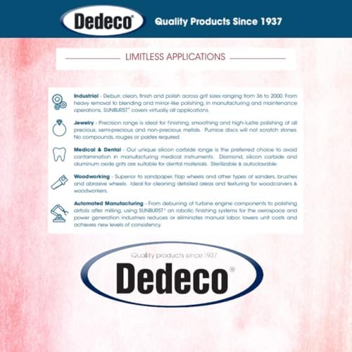 Dedeco Sunburst Radial Bristle Discs 48-Pack - 3/4" Curved - Red 220 Grit (Standard) - Aluminum Oxide for Polishing & Finishing