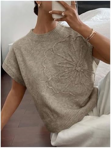 SOLY HUX Women's Short Sleeve Business Casual Sweater