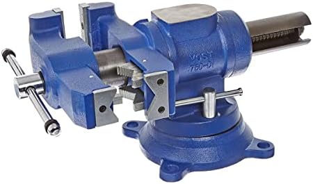 Yost Vises 750-DI Multi-Jaw Rotating Vise System | 2 in 1 Multipurpose Bench and Pipe Vise | Secure Grip with Swivel Base | Made with a Combination of Ductile Iron & Hardened Steel | Gray