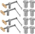 DuBois 51062-P2 Bench Dogs and Clamps Set | 4-PC Low-Profile Workbench Angle Adjustable Screw Clamp Stoppers with 8-PC Stainless Steel Bench Dogs for 3/4" (19mm) Dog Hole