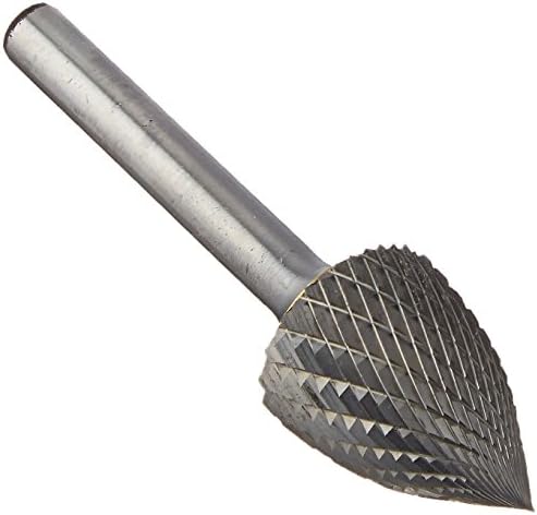 Drill America SG-7 Carbide Burr/Rotary File Tree Pointed-End Double Cut for Die Grinder 3/4" Dia. x 1" Cut Length with 1/4" Shank and 2-3/4" Overall Length, DUL Series