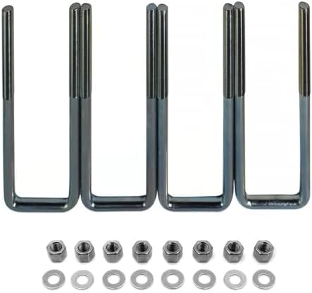 BST BSSP Rear Leaf Spring Axle Square U-Bolt Kit 3" Wide Leaf Springs 9.75" Long 9/16" Dia with Hardware