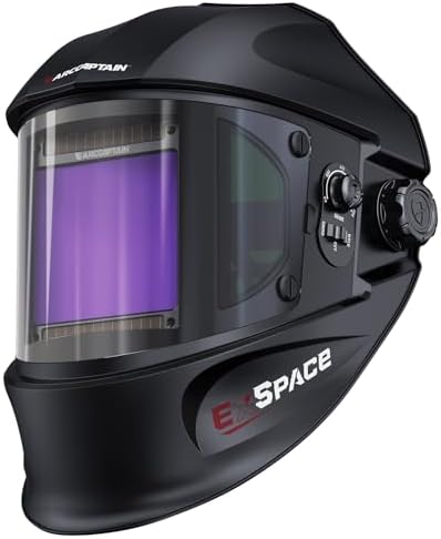ARCCAPTAIN Welding Hood, 180° Panoramic View Auto Darkening Welding Helmet (LY800Js-BK)