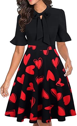 Women Summer Floral Ruffle Sleeve Wear to Work Church Wedding Guest Party Dresses