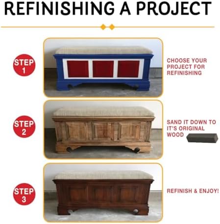 Strip 'N Sand Paint Remover 18 Blocks | Non‑Toxic, Chemical‑Free Paint & Varnish Stripper | Contour Sanding Blocks for Wood, Metal & Masonry | Ideal for Kitchen Cabinets, Furniture