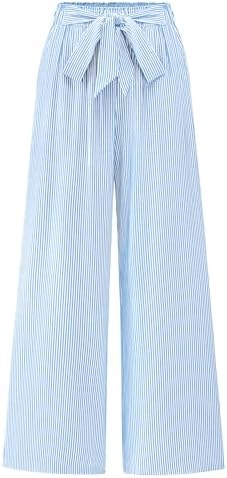 BTFBM Striped Palazzo Pants for Women Fall 2026 Wide Leg Dress Work Pants