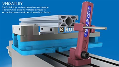 16-000 Pro Mill Stop - Milling Workstop for 6" Vises, Repeat Setup with Rotating Arm for Total Clearance, Fast, Accurate Part Setup, Fits 5/8” T-Slot