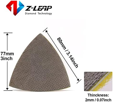Triangular Diamond Sanding Pads for Oscillating Tools Sandpaper Sheet Polishing Discs 3"(80mm) 120 Grit