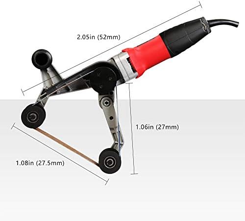 SPTA 110V 800W Professional Stainless Steel Pipe Tube Polisher Sander with Alumina Oxide Sanding Belt, Silicon Carbide Wheel, Pole Burnishing Polisher Machine