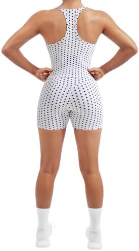 SUUKSESS Women 2 Piece Workout Sets High Waisted Biker Shorts with Pockets Built in bra Racerback Tank Tops
