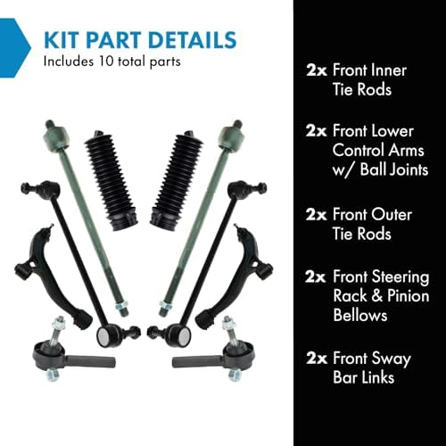 TRQ Front Steering & Suspension Kit Control Arm with Ball Joint Steering