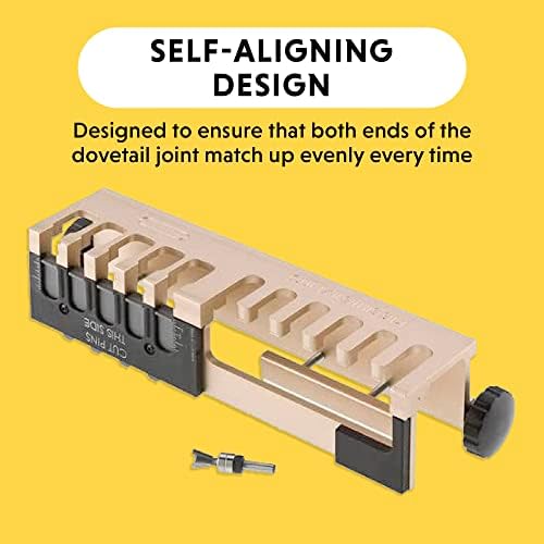 General Tools Woodworking Dovetail Jig - 12" Template Kit for Furniture & Wood Cabinet Making,Gold