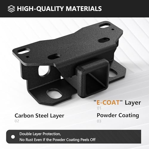 YZONA Tow Hitch 2 Inch, for Lexus GX460 Tow Hitch, 2 Inch Receiver, Class 3 Trailer Hitch Compatible with 2010-2024 Lexus GX460 GX 460 Hitch Receiver with Cover, Black Power Coat Towing Combo