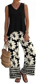 WIHOLL Two Piece Sets for Women Dressy Lounge Sets Summer Outfits Cruise Travel Beach Vacation Casual Wide Leg Pants Set