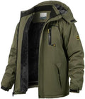 Men's Winter Ski Jacket Warm Fleece Waterproof Outdoor Mountain Hiking Windbreaker Hooded Snow Rain Coat