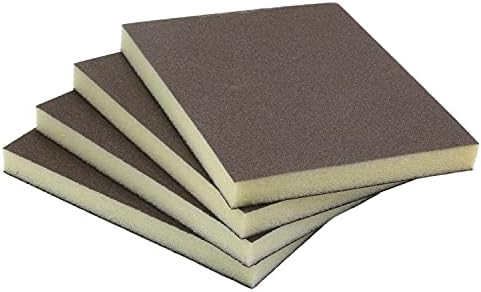 Utoolmart Sanding Sponge Sanding Blocks, 180 Grit Wet Dry Sandpaper Sponge, Washable and Reusable Sand Sponge Kit, for Kitchen Cookware Cleaning and Rust Removal of Rusted Metal, Grey, 4 Pcs