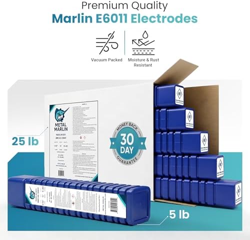 E6011 Welding Rod 3/32″, 5 lb Pack, Premium Quality Carbon Steel Stick Electrode (SMAW), Deep Penetration Fast-Freezing Arc, Vacuum-Sealed Packaging, Suitable for Stick Welding