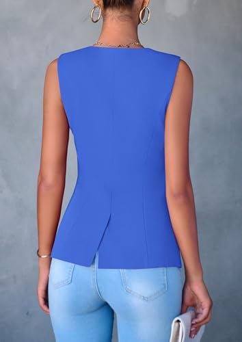 PRETTYGARDEN Women Tailored Suit Vest Business Casual Tops