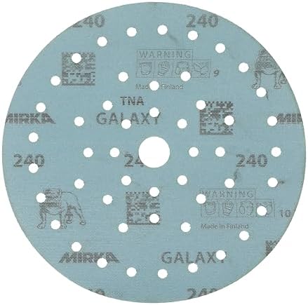 Mirka Galaxy Multifit Sandpaper 6 inch Grit 240 50 Discs Pack