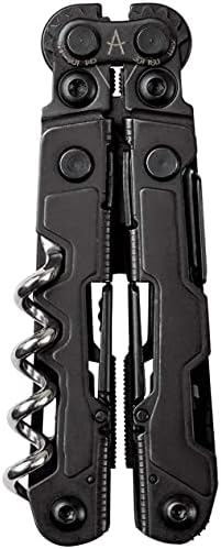 SOG PowerLitre Mini Utility Multi-Tool w/ 19 Lightweight Tools, Compact 5 Inch Long Utility Tool with Knife, Screwdriver, Hex Bit Holder, Black