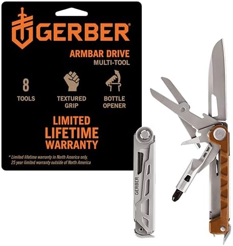 Gerber Armbar Drive EDC Pocket Knife Multitool with Bottle Opener, Gold