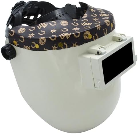 WoahBros Chopped Top Welding Hood | Flip-Front Welding Helmet, Fiberglass Reinforced Shell, Low Profile | Fixed Shade 10 Lens, Fits 2” x 4.25” Cheater Lens | Sheriff