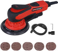 5mm Random Orbital Sander Wired，350W Brushless，4000-10K RPM Variable Speed ，Electric Palm Sander for Woodworking, Sanding and Polishing ，with 10 Sanding Paper & Dust Connector & Hose