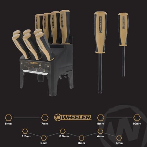 Wheeler 10 Piece Metric Hex Screwdriver Set for Pistol Rifle Handgun Gunsmithing Rebuild and Maintenance