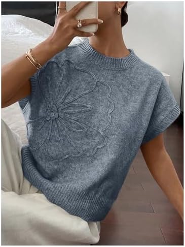 SOLY HUX Women's Short Sleeve Business Casual Sweater