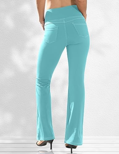 VOOVEEYA Women's Bootcut Leggings - Bootleg Yoga Pants Flare with 4 Pockets
