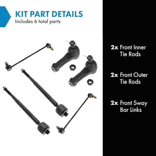 TRQ Front Steering & Suspension Kit Sway Bar Stabilizer Link Tie Rod