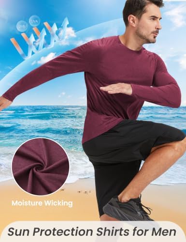 MLYENX 7 Pack Long Sleeve Shirts for Men Sun Protection Quick Dry
