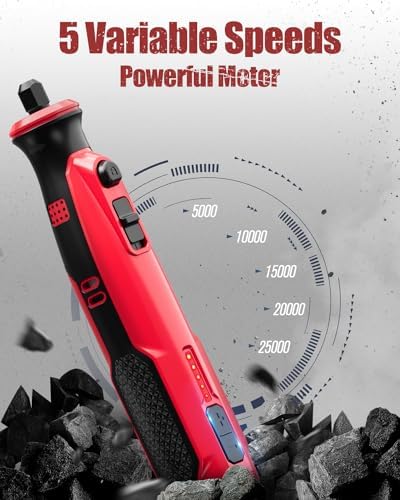 AVID POWER 8V Cordless Rotary Tool 5 Speeds Dog Nail Grinder 4 LED Lights