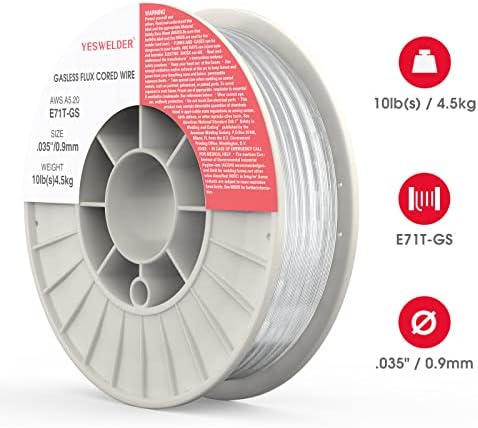 YESWELDER Gasless Flux Core MIG Wire, E71T-GS Mild Carbon Steel