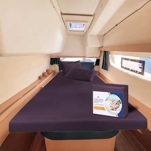 JS Sanders AFT Berth Boat Sheet 3 Pcs 600 TC Egyptian Cotton,Plum